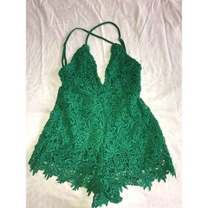 Green forever21 romper